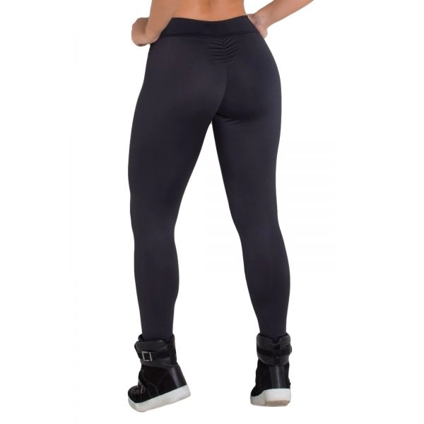 Legging Lisa Levanta Bumbum com Franzido Preto