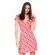 Vestido Estampado Curto Transpassado - Rosa com Preto